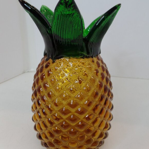 Other - Unbranded Well Made Glass Pineapple 8 In. Tall X 4.5 In. Wide Vase, Hand Blown